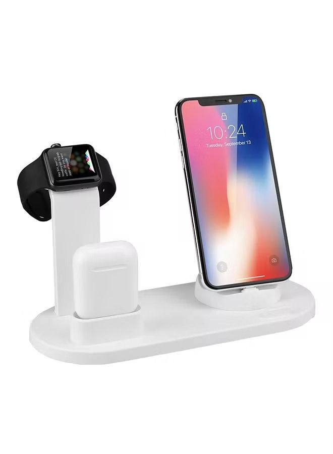 3-In-1 Wireless Charging Stand White - Image 2
