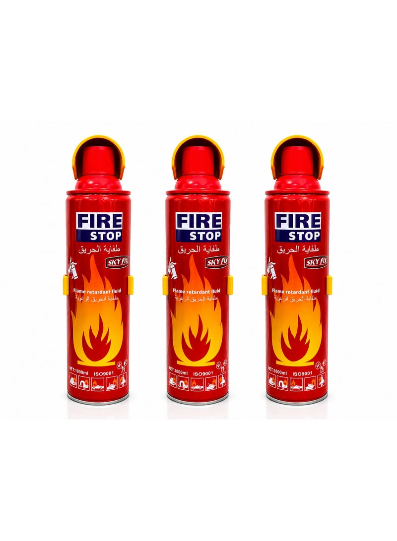 Portable fire extinguisher for cars, homes, and offices, 1000 ml capacity (pack of 3) - Image 1