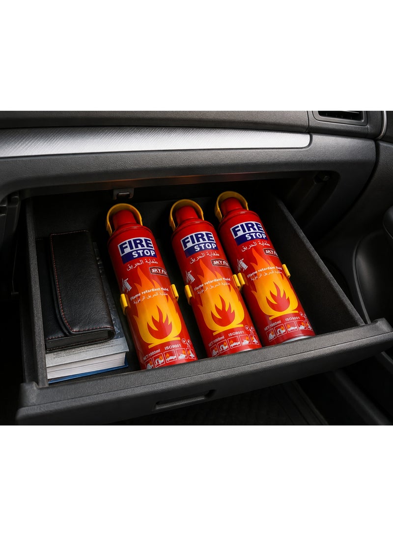 Portable fire extinguisher for cars, homes, and offices, 1000 ml capacity (pack of 3) - Image 3
