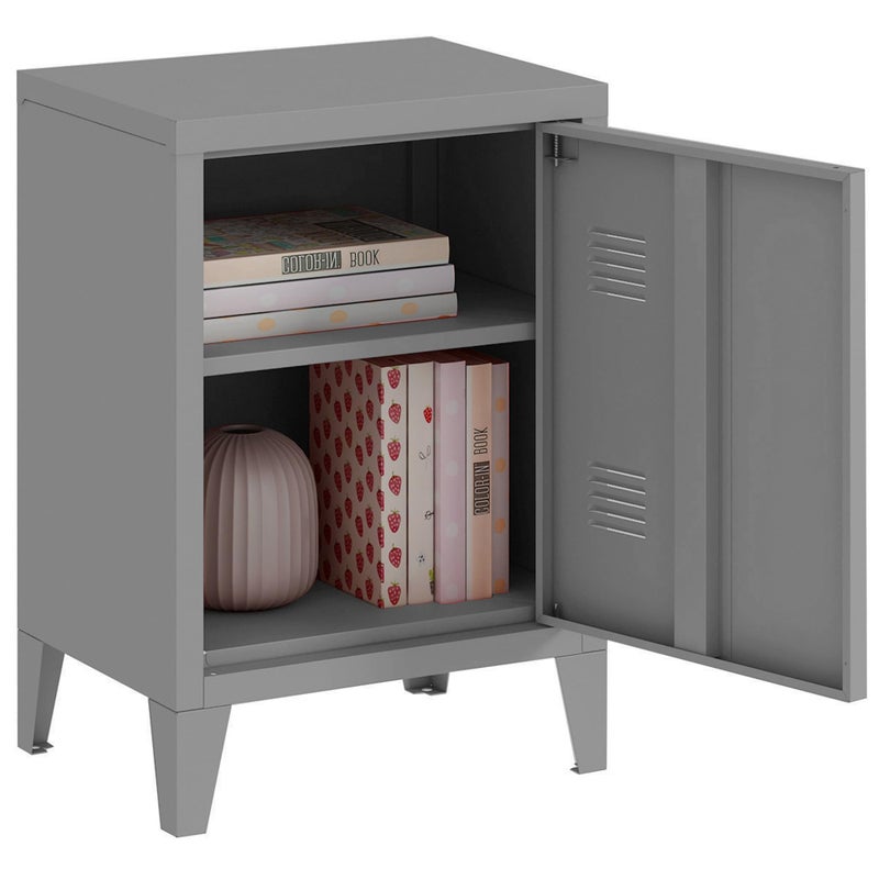 MIOCASA Metal Nightstand Modern End Side Table Steel Bedside Storage Cabinet with Shelf Easy Assembly for Living Room Bedroom - Image 5