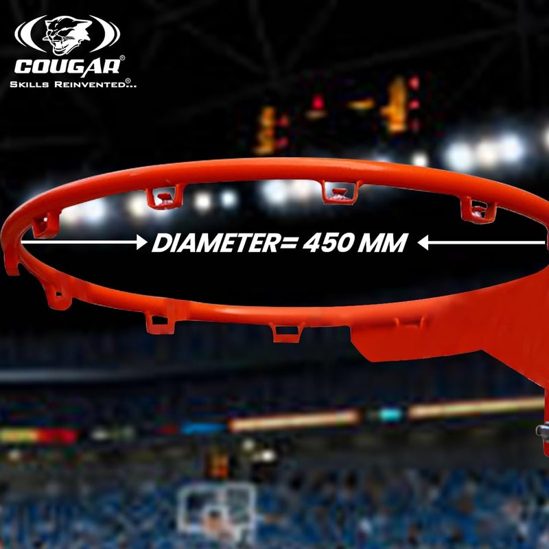 Cougar Dunking Basketball Ring Pair with Multicolor Net Standard Wall Mounted Basketball Hoop Net 20mm Solid Steel 3 Springs Powder Coated Outdoor Goal Sports Play Ring - Image 2