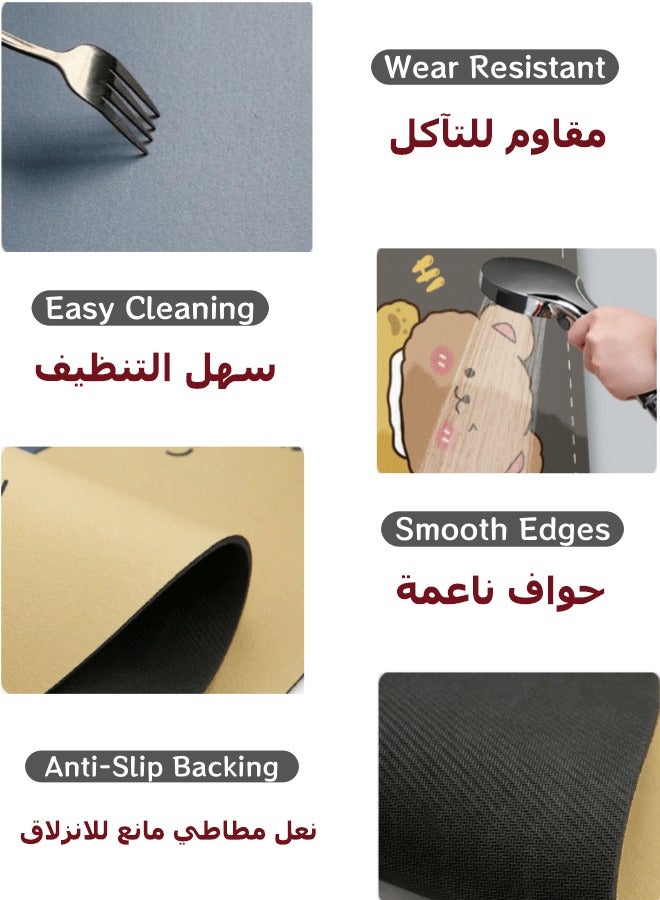 Kitchen Mats Set, 40 x 60cm+40 x 120cm Kitchen Rug Mats Non-Slip Hallway Floor Runner Mats Quick Drying Kitchen Standing Mats Easy Cleaning Front of Sink Mats for Kitchen Laundry Sink Bathroom Office - Image 4