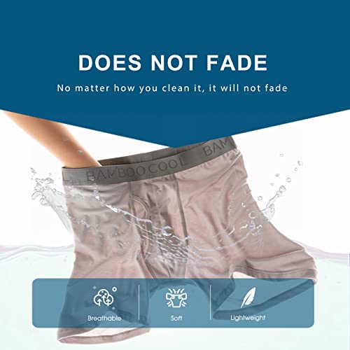 BAMBOO COOL Men's Underwear Boxer Briefs Soft Breathable Performance Underwear for Men 4 Pack(L) - Image 3