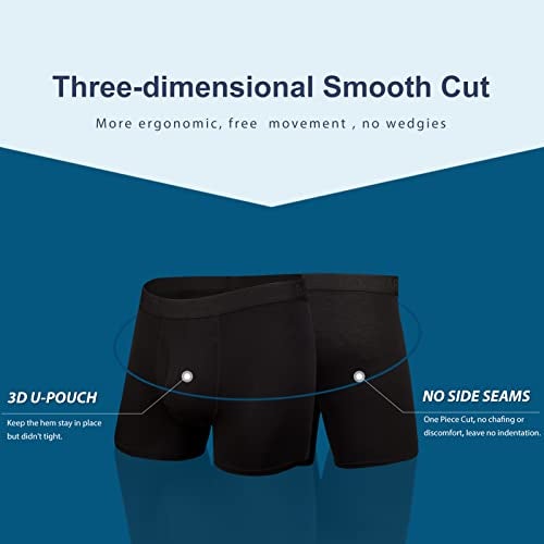 BAMBOO COOL Men's Underwear Boxer Briefs Soft Breathable Performance Underwear for Men 4 Pack(L) - Image 2