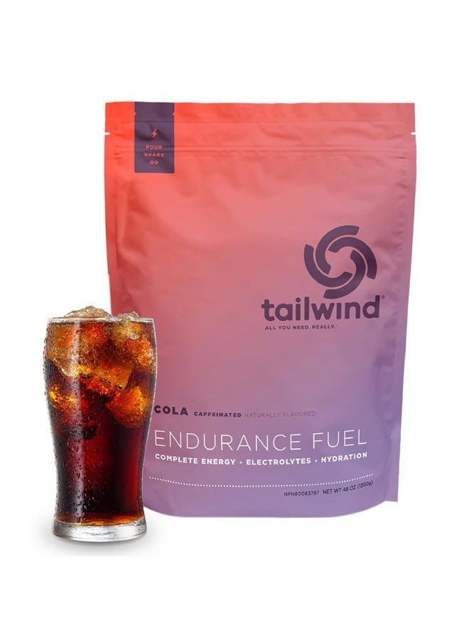 Tailwind Nutrition Endurance Fuel, Electrolyte & Hydration Sports Drink Mix Powder with Caffeine, Gluten-Free, Vegan, Colorado Cola, 50 Servings (Caffeinated)  - Image 1