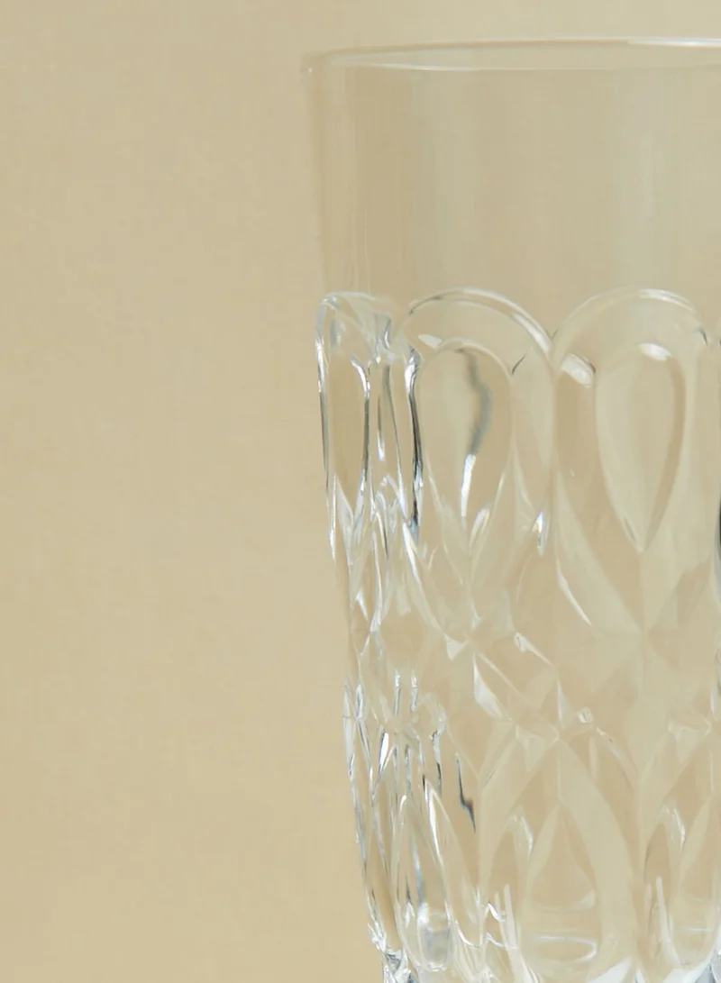 Rice Swirly Embossed Detail Acrylic Flute Glass