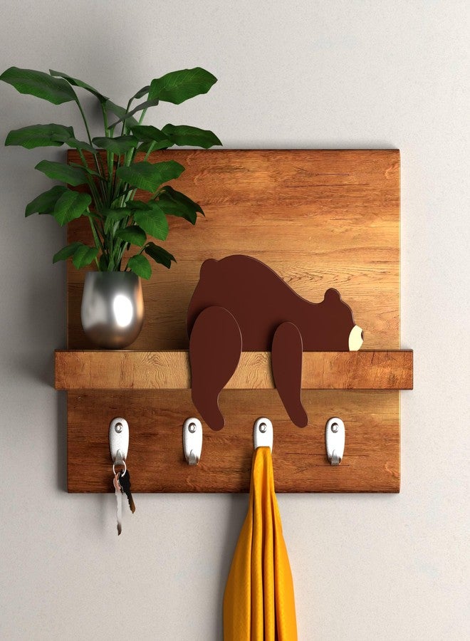 PUTSKA Woodland Nursery Decor - Wooden Animal for Baby Boy Nursery Decor, Forest Decoration for Room, Shelf, Bedroom (Bear) - Image 3