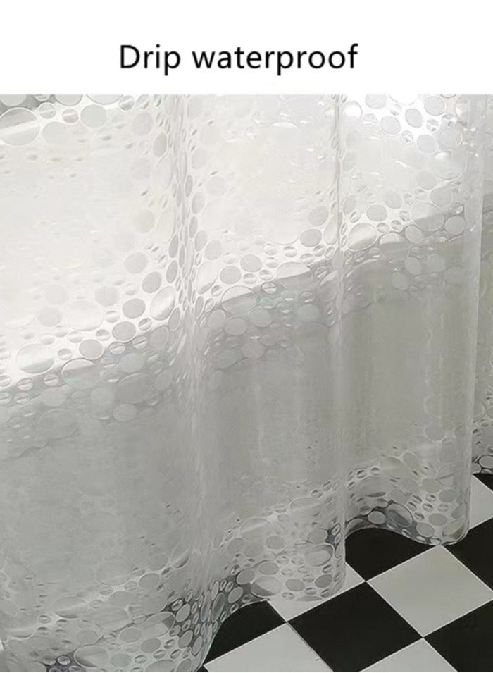 Kutis 1-Piece Bathroom Translucent Shower Curtain Waterproof Square Shower Curtain 180x180 Centimeter - Image 5