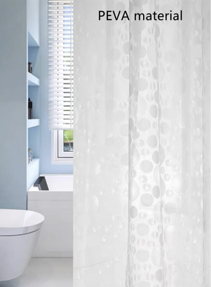 Kutis 1-Piece Bathroom Translucent Shower Curtain Waterproof Square Shower Curtain 180x180 Centimeter - Image 4