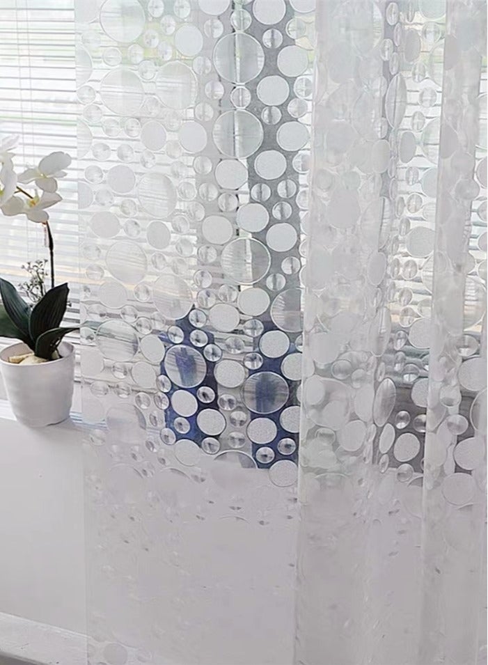 Kutis 1-Piece Bathroom Translucent Shower Curtain Waterproof Square Shower Curtain 180x180 Centimeter - Image 3