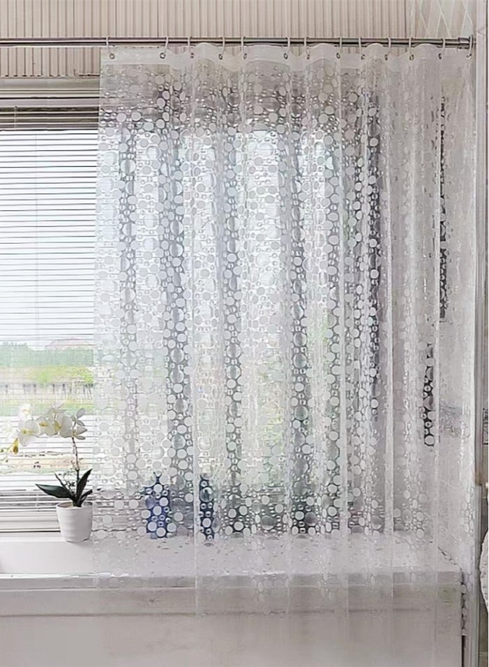 Kutis 1-Piece Bathroom Translucent Shower Curtain Waterproof Square Shower Curtain 180x180 Centimeter - Image 2