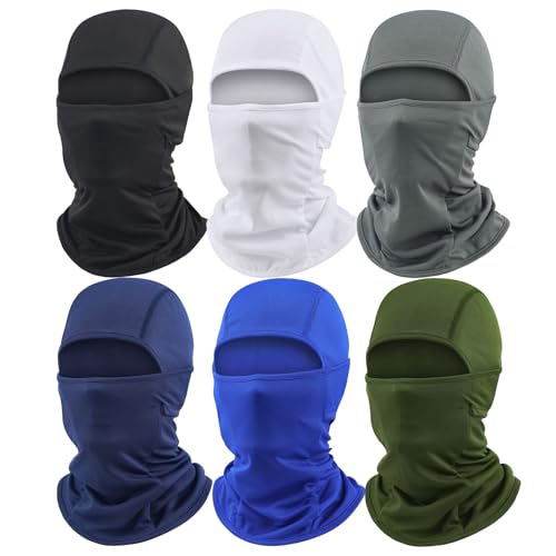 AILONSHAWN Balaclava Ski Mask 6 Pack Full Face Mask Shiesty Ski Mask for Men Women Motorcycle Summer Face Cover Sun Protection Football Snowboarding, Black White Blue - Image 1