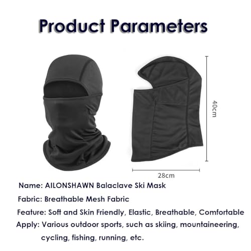AILONSHAWN Balaclava Ski Mask 6 Pack Full Face Mask Shiesty Ski Mask for Men Women Motorcycle Summer Face Cover Sun Protection Football Snowboarding, Black White Blue - Image 2