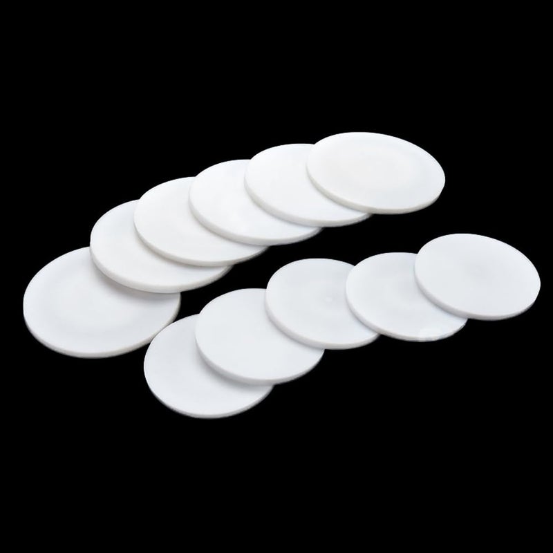 PTFE High Temperature Round Gasket Pads 10pcs 30mmx1mm White Sheet - Image 2