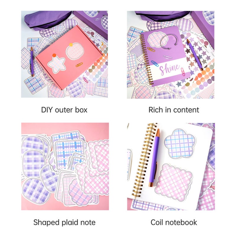 DIY Journal Kit Planner Notebbok Scrapbook & Diary Supplies Set Fun Cute Art & Crafts Stuff Including Sticker/Paper Clip/Neutral   Pen/Bracelet Great Gift for 8-14 Year Old Girl Teens - Image 3