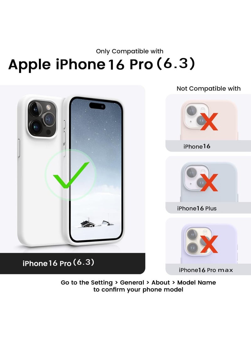 Soft Silicone Case Compatible with iPhone 16 Pro, Liquid Gel Silicone Rubber, Soft Silky Touch [3-Layer Shockproof Structure], Anti-Scratch Microfiber Lining Shockproof Back Cover - Image 5
