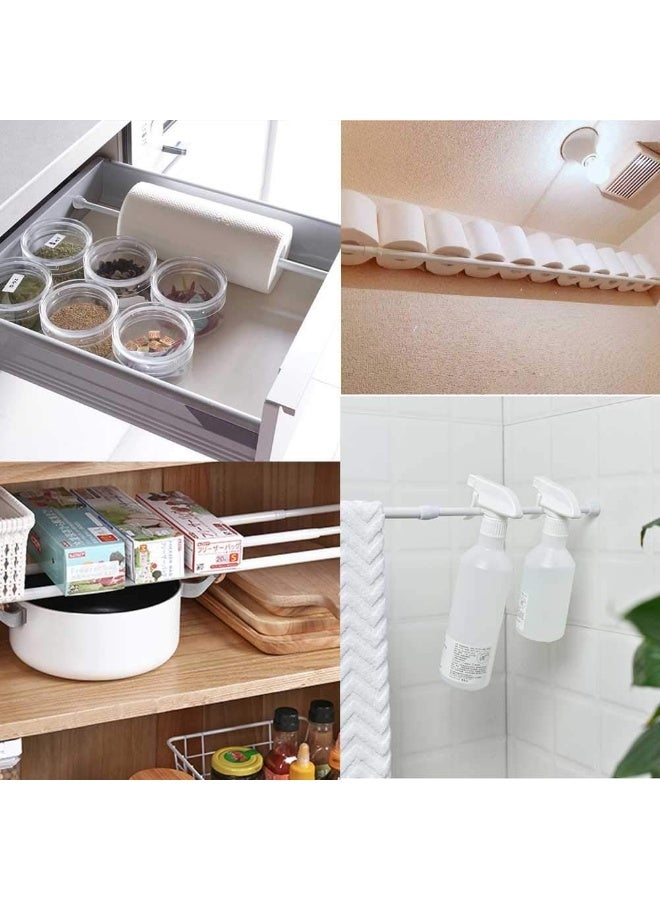 Aijieguang Spring Tension Curtain Rods 28-44 Inch Adjustable Spring Loaded Small Mini Extendable Heavy Duty Black Curtain Tension Rod For Kitchen, Bathroom, Window, Bookshelf, Closet  - Image 3