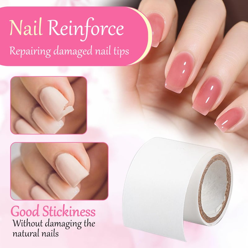 NICENEEDED 3 Rolls Self Adhesive Silk Nail Wrap Set, Easy Trimerable Nail Tips Repair Bandage Tape, Nail Art Extension Fiberglass Stickers Nail Protector Tools for Nail Design - Image 4