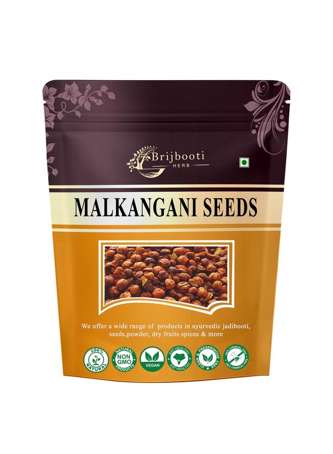 BrijBooti بريجبوتي مالكانغاني بذور 100غ | بذور مالكانغني للدماغ والذاكرة | معتمد من FSSAI و GMP و ISO | بذور جيوتيشمايتي | مالكانغني | بذور مالكاني | بذور مالكاميني الأصلية | بذور مالكانغاني - Image 1