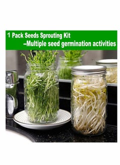 Y&D Sprouting Wide Mouth Jar with Steel Mesh Lids and Stands, 650ML Sprouter Jars, for Broccoli Beans Microgreens Sprouts  - Image 2