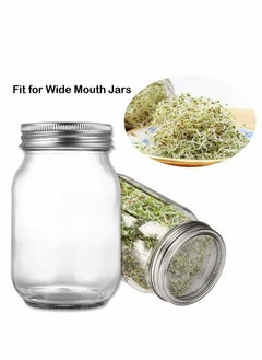 Y&D Sprouting Wide Mouth Jar with Steel Mesh Lids and Stands, 650ML Sprouter Jars, for Broccoli Beans Microgreens Sprouts  - Image 4