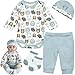 Pedolltree Reborn Baby Dolls Clothes Boy Bear Head 4 Pcs Set for 1722 Inch Newborn Baby Dolls Boy Clothes Accessories Outfits - Image 2