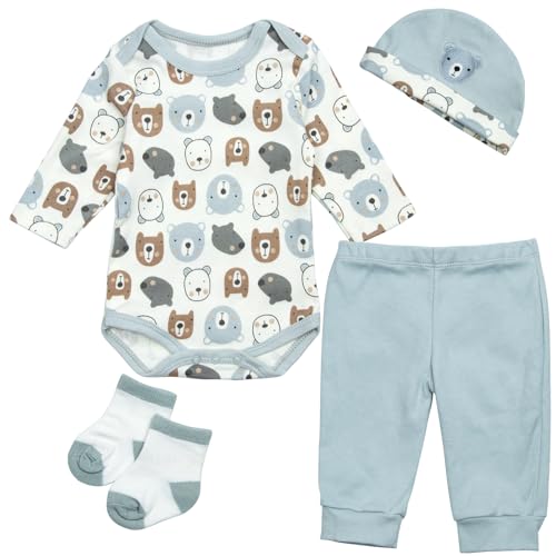 Pedolltree Reborn Baby Dolls Clothes Boy Bear Head 4 Pcs Set for 1722 Inch Newborn Baby Dolls Boy Clothes Accessories Outfits - Image 5