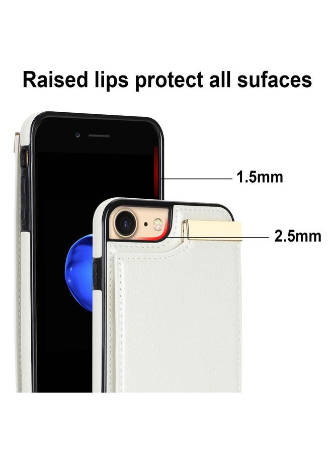 S-TOP Case For iPhone SE 2022 / 2020 / 8 / 7 Metal Buckle Card Slots Phone Case - Image 4