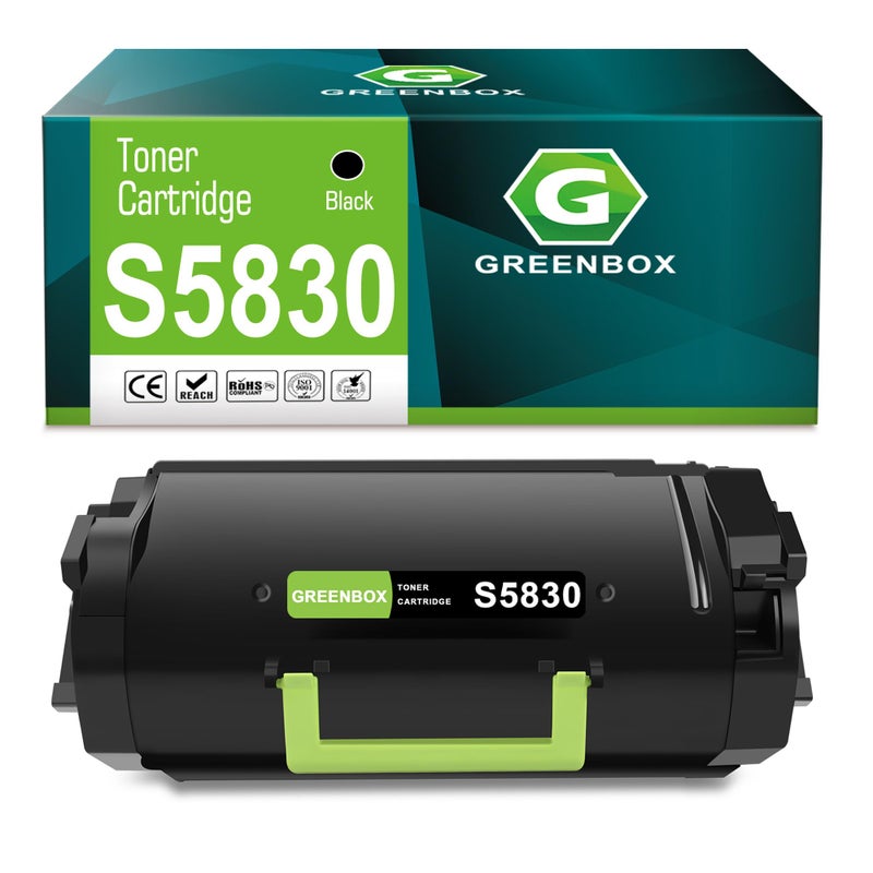 GREENBOX Compatible S5830 S5830dn Toner Cartridge Replacement for Dell S5830dn 593BBYT 593BBYS 8XTXR 54J44 X2FN6 X68Y8 2JX96 High Yield for S5830DN S5830 DE5830 Printers 1 Black 25000 Pages