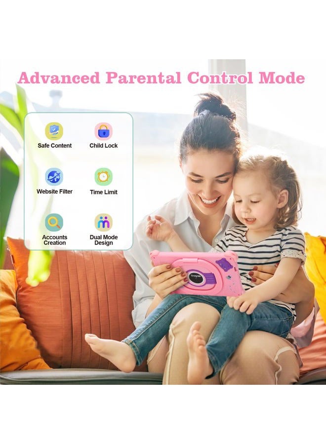 Trayoo Kids Tablet, 7 inch Toddler Tablet for Kids, 32GB Toddler Tablet, Tablets for Kids with Case Included, Parental Control, Dual Camera, GMS, WiFi (Pink) - Image 4