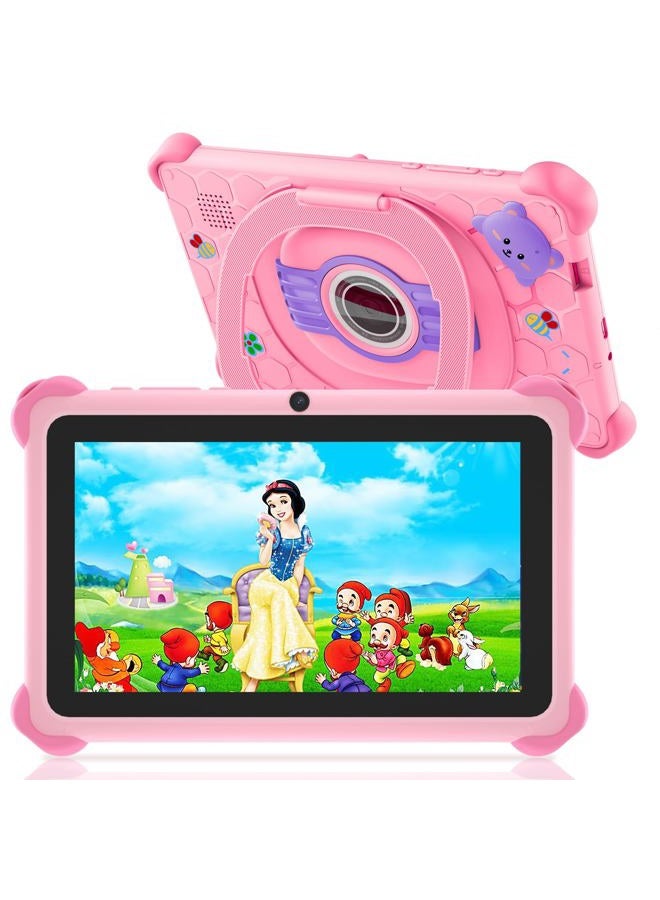 Trayoo Kids Tablet, 7 inch Toddler Tablet for Kids, 32GB Toddler Tablet, Tablets for Kids with Case Included, Parental Control, Dual Camera, GMS, WiFi (Pink) - Image 1