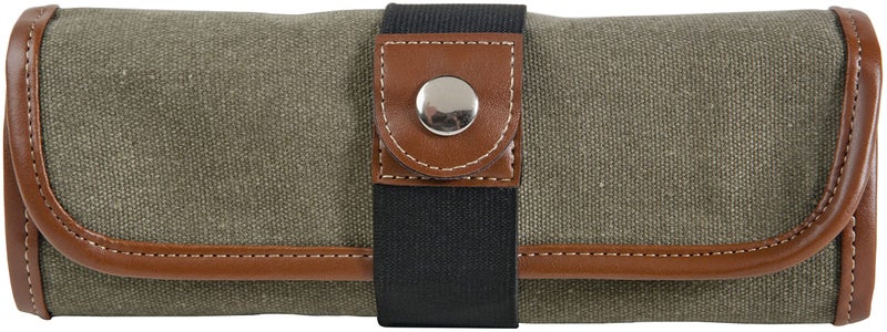 Speedball Art Products 353360 Canvas Pencil Roll Up Olive WBrown Trim Holds 26 Pencils