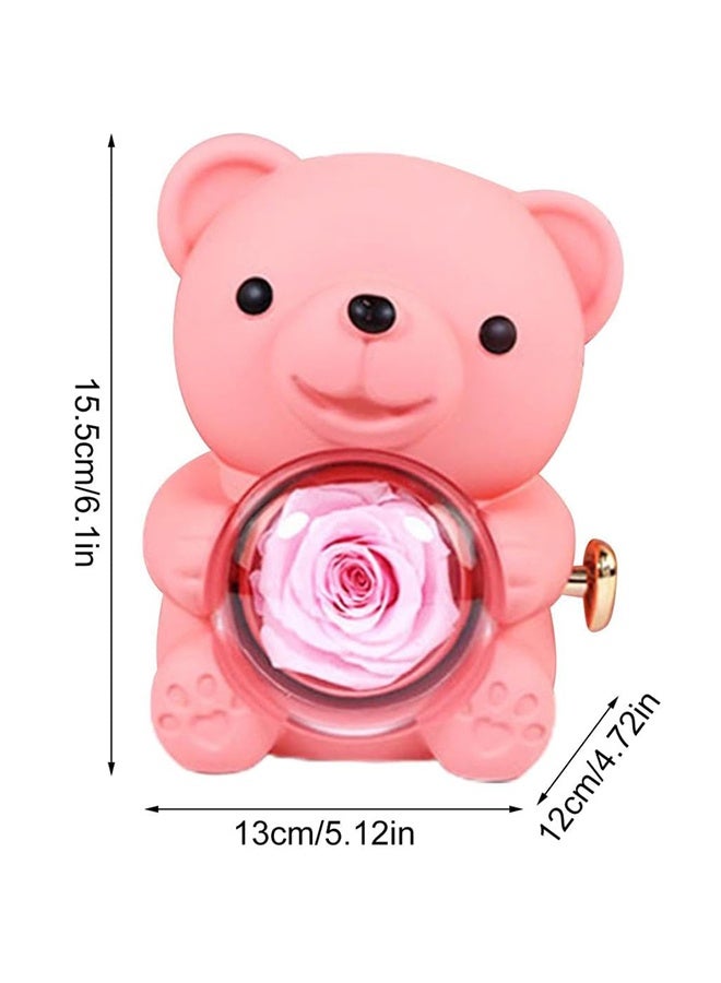 Rotating Jewelry Gift Box with Preserved Rose, Hidden Necklace Display Storage Case with Complete Gift Bag, Romantic Gift for Valentine’s Day, Anniversary, Birthday, Mother’s Day for Wife Girlfriend Mother - Image 2
