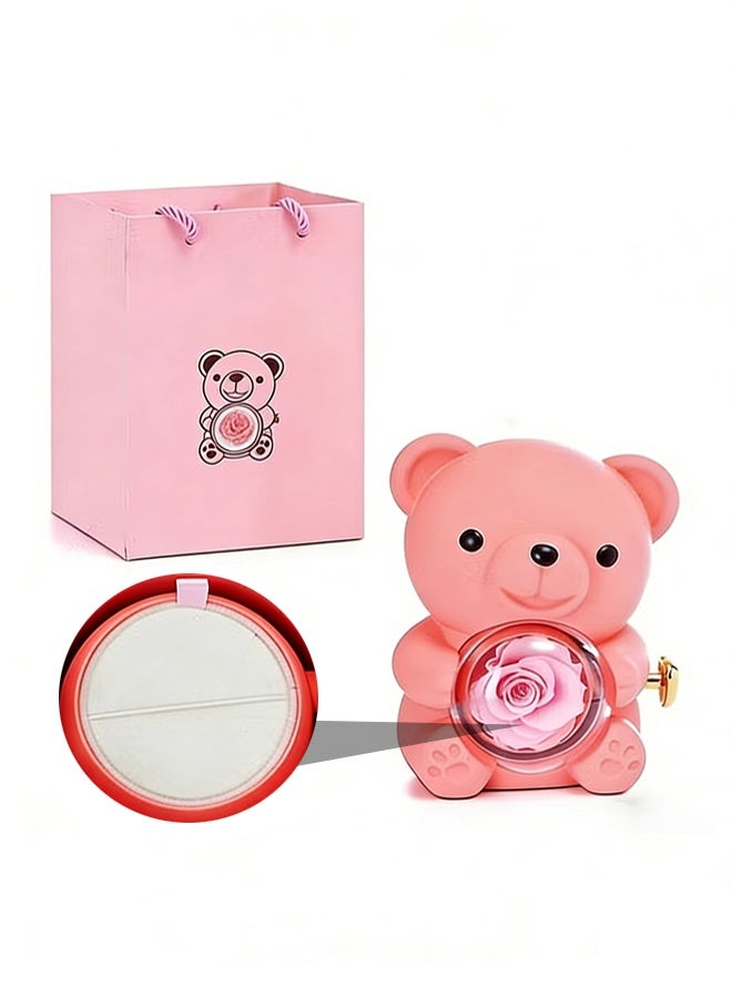 Rotating Jewelry Gift Box with Preserved Rose, Hidden Necklace Display Storage Case with Complete Gift Bag, Romantic Gift for Valentine’s Day, Anniversary, Birthday, Mother’s Day for Wife Girlfriend Mother - Image 1