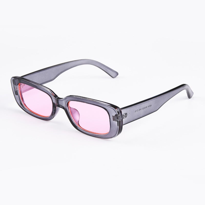 Generic Vintage Small Frame Sunglasses Unisex S9071 C05 gray frame powder 