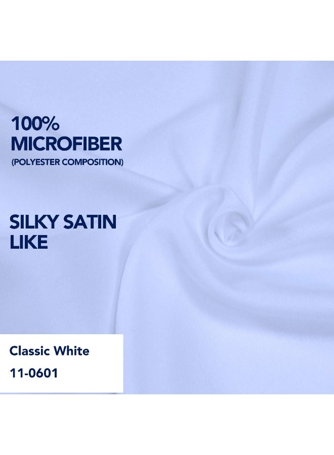 PureFit Wrap Around Ruffled Bed Skirt with Adjustable Elastic Belt - 18 Inch Drop Easy to Put On, Wrinkle Free Bedskirt Dust Ruffles, Bed Frame Cover for Twin,Twin XL and Full Size Beds, White - Image 5