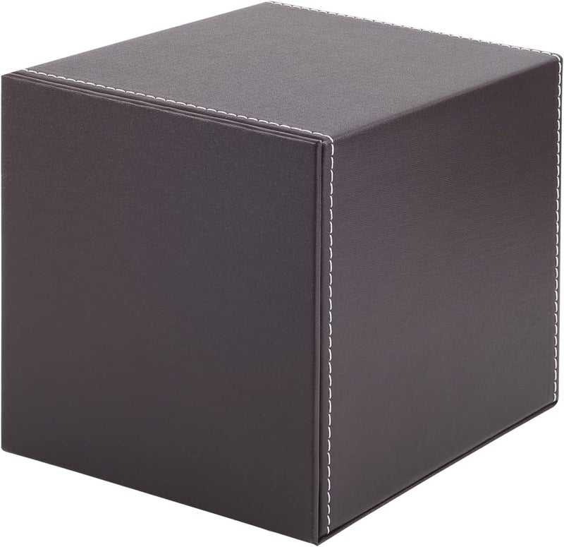 RHCSZ Stylish PU Leather Tissue Box Holder, Square Napkin Holder Pumping Paper Case Dispenser, Facial Tissue Holder with Magnetic Bottom for Home Office (Brown) - Image 2