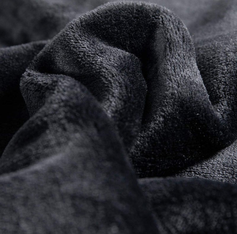 TASTHROW Large Flannel Fleece Throw Blanket, 50×70 Inch - Cozy Lightweight Thick Blanket - All Seasons Suitable for Women, Men and Kids (Black) - Image 5