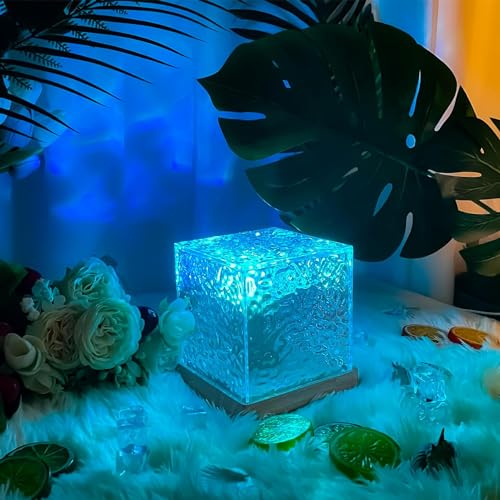 CPENSUS Abs Northern Lights Ocean Wave Projector Light, 16 Colors Gradual Rotating Flame Water Lamp, Wave Night Light with Remote Control for Office Bar (Ocean Wave), Incandescent, Clear - Image 5