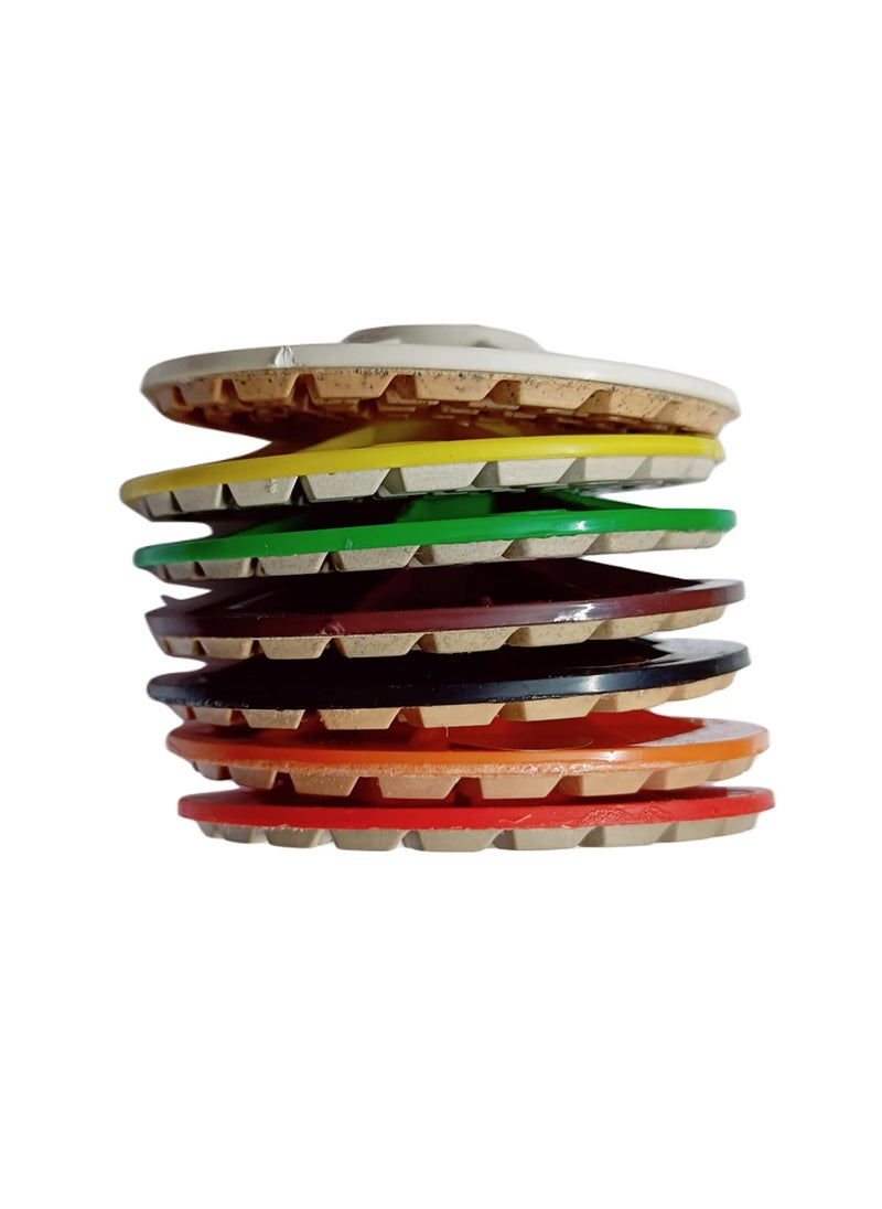 ZASH ZASH Diamond Ceramic Polishing Pad Disc Set of 7Pcs 4 inch 3mm Grinding Finishing Polishing of Marble Granite Glass Concrete Pack of 7 0 to 6 Grit  - Image 3
