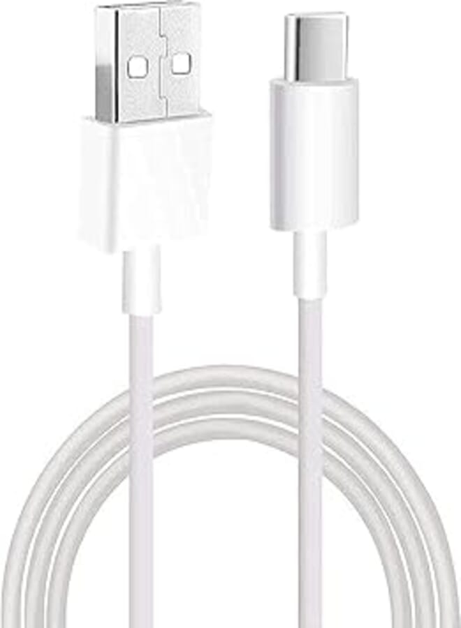 cable -USB-Type-C cable with ultra-fast charging for Oppo, Samsung, Xiaomi, Huawei or other Type-C-enabled cable with fast charging devices (1m length, white color) USB type-C)