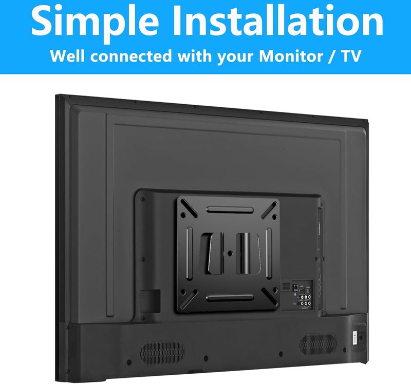 TETVIK Monitor Wall Mount Most 14-24“ TVs Computer Universal Low Profile RV TV Wall Mount VESA Up to 100x100mm Max Weight 30lbs Fits 15 19 20 22 23 Inch Camper Small Monitor Mount Bracket - Image 2
