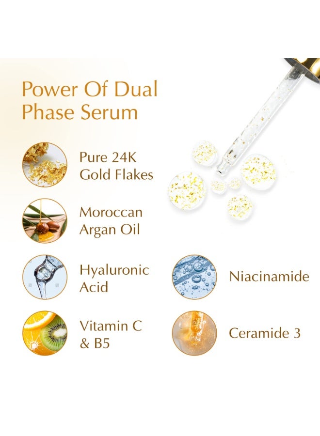 Bio Essence 24K Gold Skin Elixir, Vitamin C Face Serum, Moroccan Argan Oil, Hyaluronic Acid, Niacinamide, Dark Spots Correcting Serum For Face, Ideal for All Skin Types, 30g - Image 3