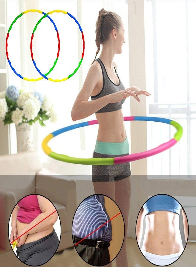 أوبتيموس طوق هولا هوب قابل للتعديل من أوبتيموس للرجال والنساء، مكون من 8 قطع متشابكة - طقم من قطعتين، مصنوع من البلاستيك، متعدد الألوان - Image 3