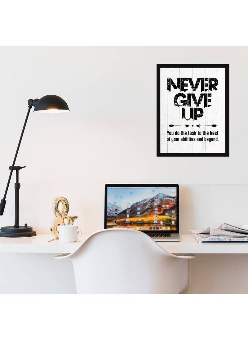 Chaka Chaundh Chaka Chaundh Motivation Quotes Wall Frame Never Ever Give up Wall Poster Never Give up Painting 136 X 106 Inches Never Give up White  - Image 2