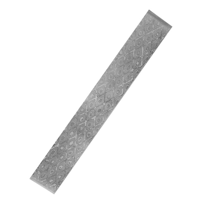 Damascus Steel Billet: Peacock Feather Pattern - High Density Toughness Forged Clamp Steel for DIY Cutting Tool Makers - Image 1