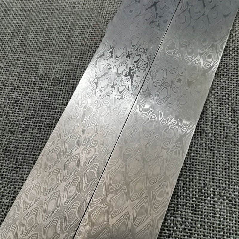 Damascus Steel Billet: Peacock Feather Pattern - High Density Toughness Forged Clamp Steel for DIY Cutting Tool Makers - Image 2