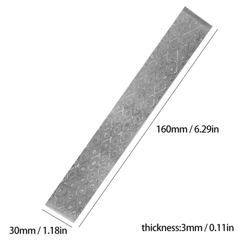 Damascus Steel Billet: Peacock Feather Pattern - High Density Toughness Forged Clamp Steel for DIY Cutting Tool Makers - Image 3