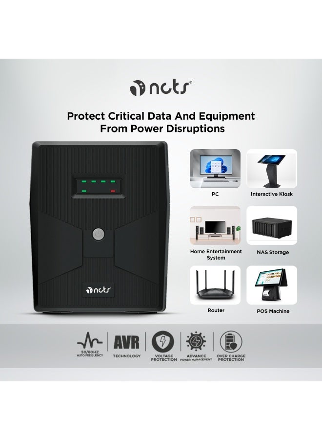 NCTS Line Interactive UPS NCTS QSTROM L SERIES 1500VA Voltage Input 220V Buck Up AVR Voltage Stabilization Fast Transfer Reliable Buck Up for Home & Office Equipment - Image 2