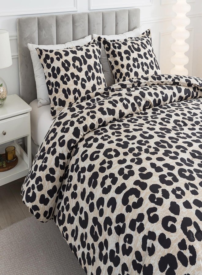 Caressma Safari Leopard Cheetah Print Comforter Set, King Size 3 Pieces for All Seasons, Ultra Soft Microfiber, Untamed Wilderness Style Comforter with Pillowshams - Image 4